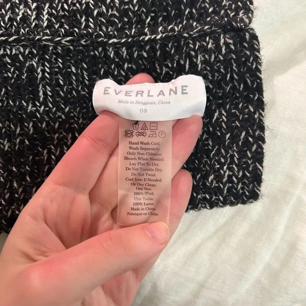 Everlane Chunky 100% Wool Scarf - Black Marl